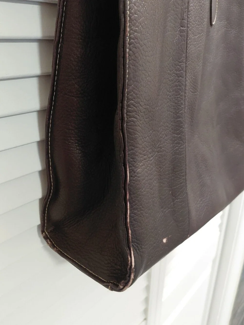 Piel Dark Brown Leather Tote Bag